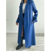 KAPİTONE DERİ TRENCH - Mavi - 152745 KAPİTONE DERİ TRENCH - Mavi - 152745