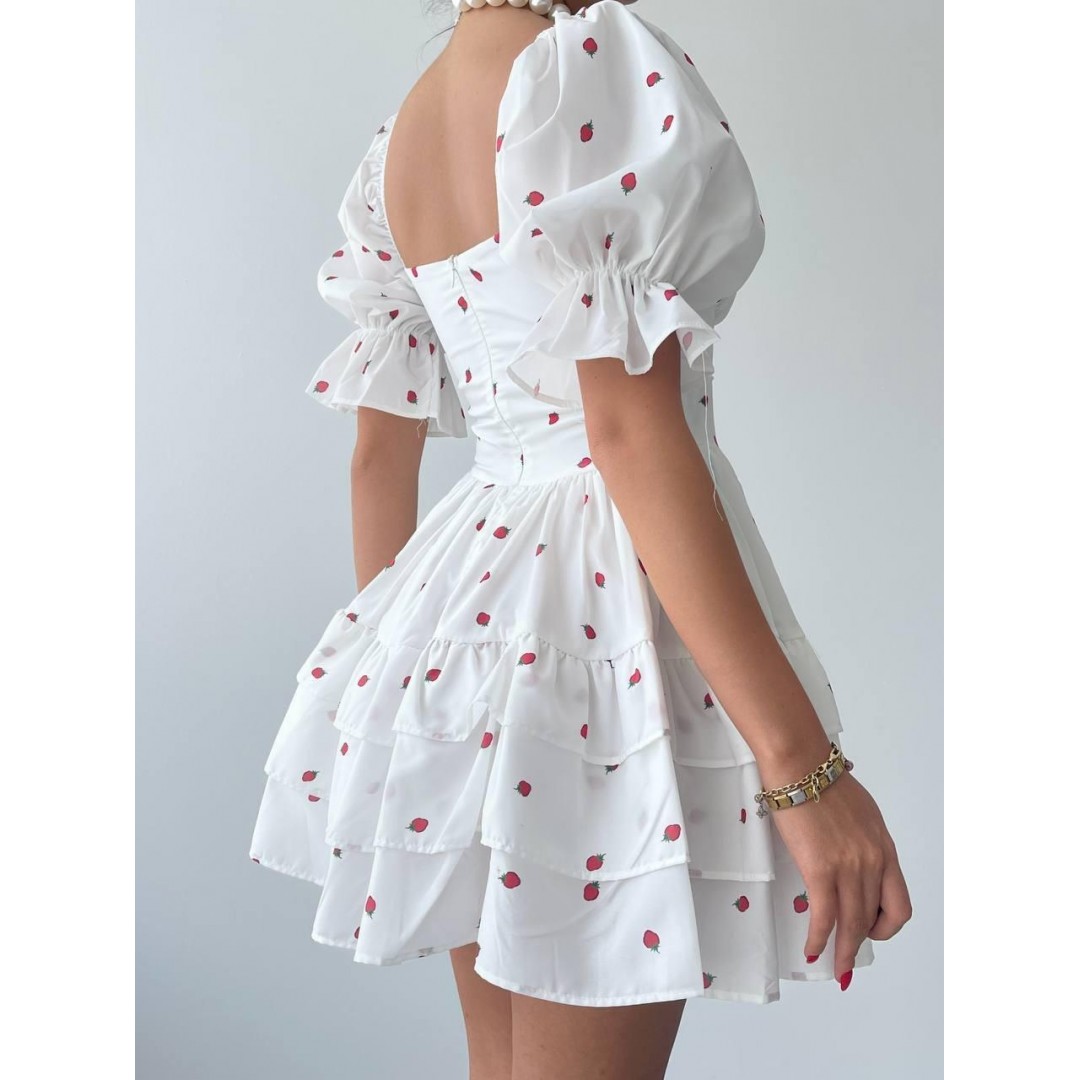 Beyaz Mini Elbise - 147073