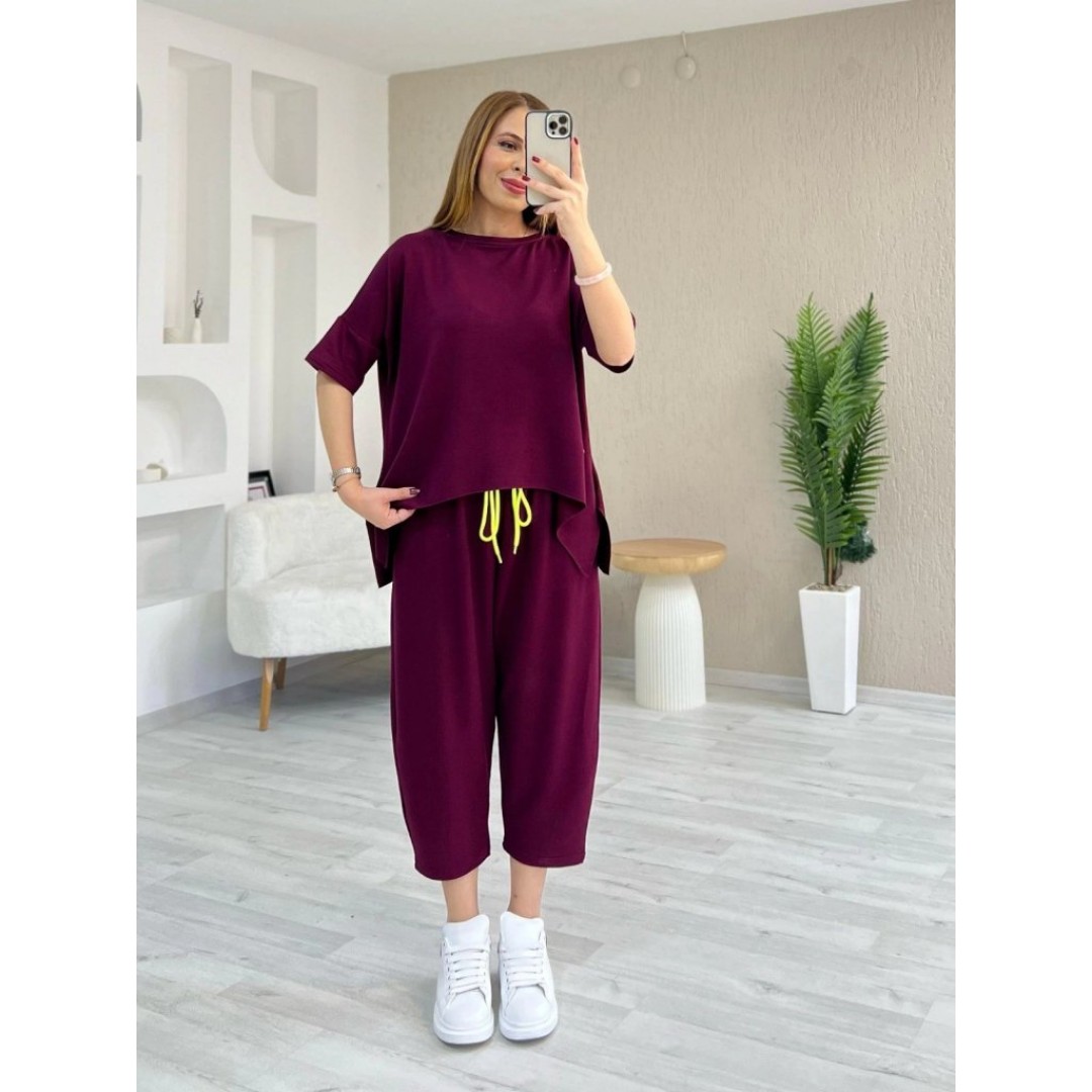Kadın Kısa Kollu Bisiklet Yaka Viskon Iki Iplik Bluz Ve Pantolon Ikili Takım 160770 Kadın Kısa Kollu Bisiklet Yaka Viskon Iki Iplik Bluz Ve Pantolon Ikili Takım 160770