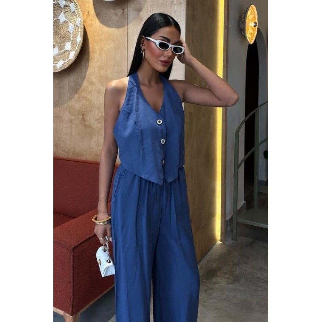 Halter Yaka Yelekli Modal Takım 10144 159110