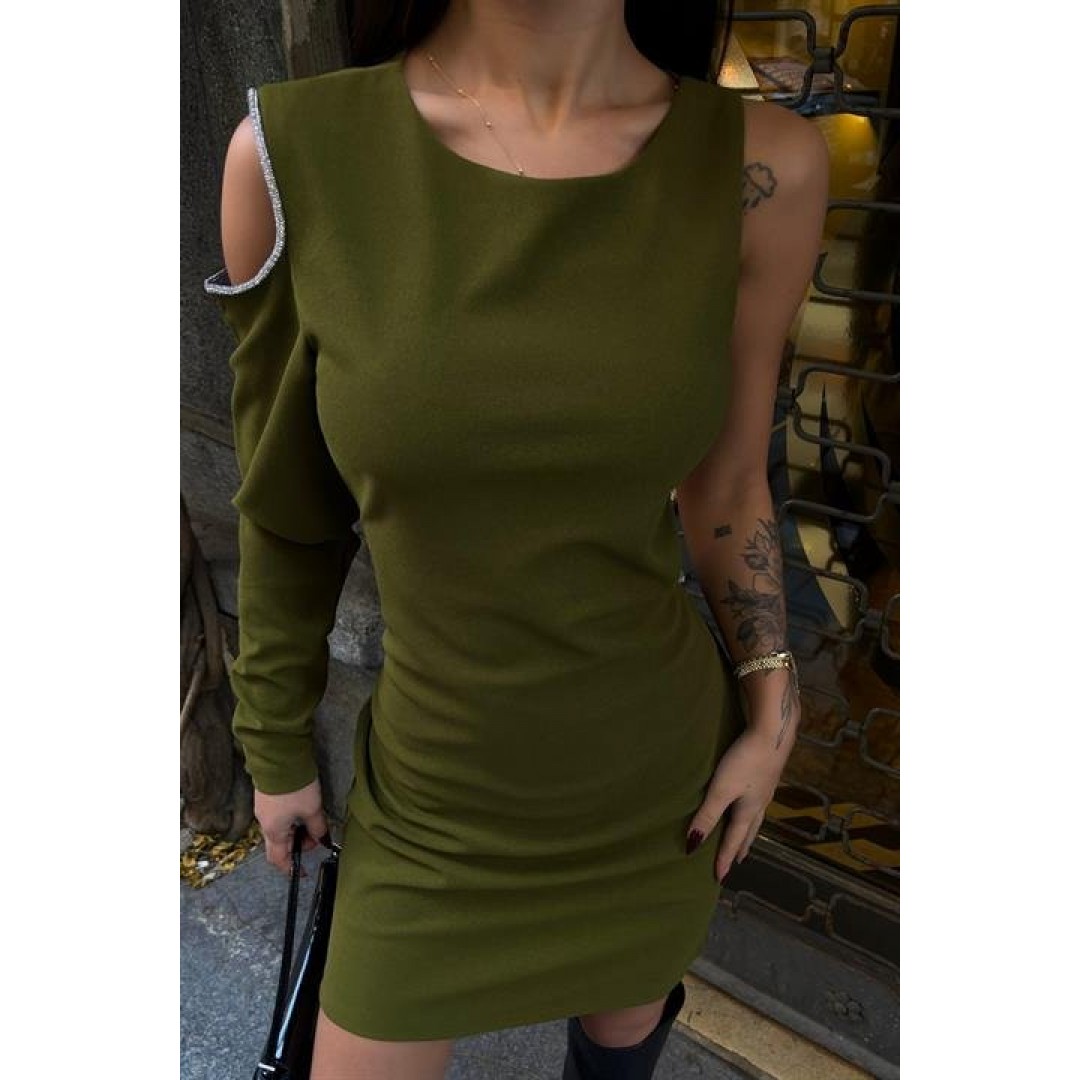 Adore Tek Kol Taş Detay Elbise 2684-8 155680 Adore Tek Kol Taş Detay Elbise 2684-8 155680