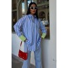 Kolu Manşet Detay Çizgili Oversize Gömlek 3405 158545 Kolu Manşet Detay Çizgili Oversize Gömlek 3405 158545