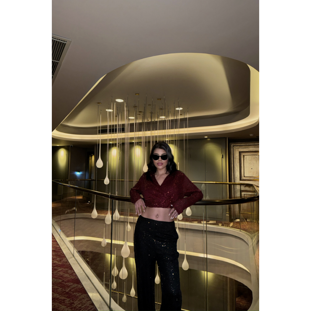 PULLU CROP KRUVAZE BLUZ - Bordo 150998 PULLU CROP KRUVAZE BLUZ - Bordo 150998
