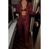 PUL PAYET 3 LÜ TAKIM - CEKET-BÜSTİYER-PANTOLON - Bordo 150996 PUL PAYET 3 LÜ TAKIM - CEKET-BÜSTİYER-PANTOLON - Bordo 150996