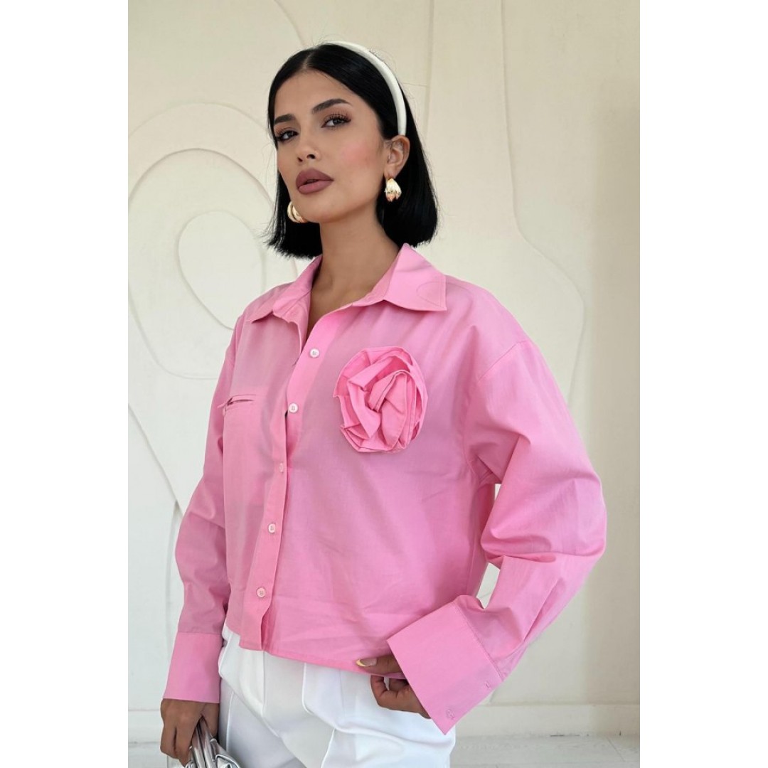 Pembe Fleto Cepli Poplin Gömlek 148509 Pembe Fleto Cepli Poplin Gömlek 148509