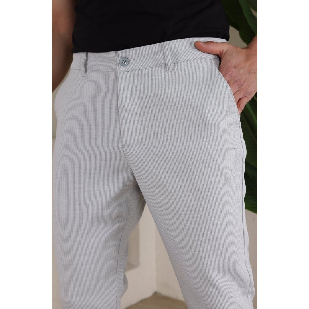 Erkek Casual Slim Fit Cord Desenli Kumaş Pantolon - 159387 Erkek Casual Slim Fit Cord Desenli Kumaş Pantolon - 159387