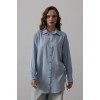 Yan Büzmeli Tunik Gömlek - Bebe Mavisi 160126 Yan Büzmeli Tunik Gömlek - Bebe Mavisi 160126