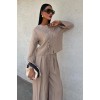Önü İnce Kordon Detaylı Ve Double Paça Pantolonlu Takım 10180 159418 Önü İnce Kordon Detaylı Ve Double Paça Pantolonlu Takım 10180 159418