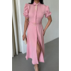 YAKA DÜĞME DETAYLI ELBİSE- Pembe 154392 YAKA DÜĞME DETAYLI ELBİSE- Pembe 154392