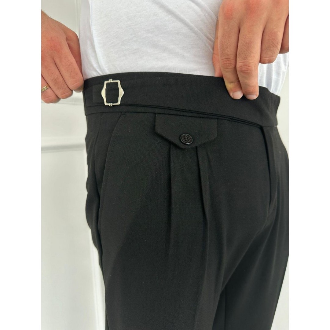 Erkek Bel Toka Detaylı Pileli Old Money Pantolon - 156753 Erkek Bel Toka Detaylı Pileli Old Money Pantolon - 156753