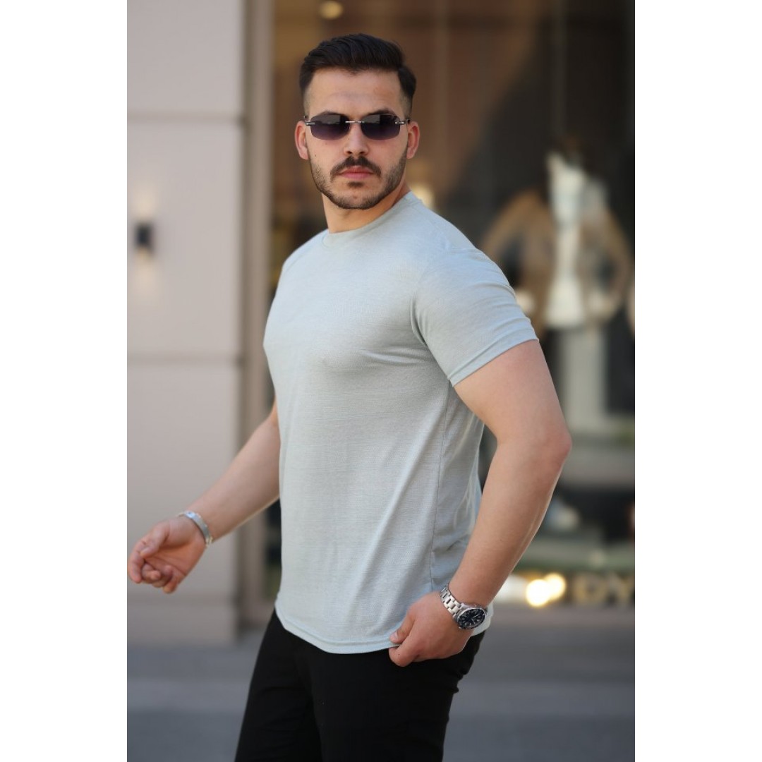 Erkek Mini Jakarlı Kısa Kollu T-shirt - 161227 Erkek Mini Jakarlı Kısa Kollu T-shirt - 161227