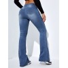 Kadın Yüksek Bel Cepli İspanyol Paçalı Kot Jeans Pantolon 141880 Kadın Yüksek Bel Cepli İspanyol Paçalı Kot Jeans Pantolon 141880