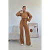 Camel Fitilli Bluz Ve Pantolon Takım 152326 Camel Fitilli Bluz Ve Pantolon Takım 152326