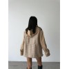 CHANEL -TRENCH  GARNİLİ KAPİŞONLU BELDEN BÜZGÜLÜ MONT - Bej 151872