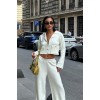 Nancy Kruveze Yaka Crop Takım 9954 - 25 155856 Nancy Kruveze Yaka Crop Takım 9954 - 25 155856