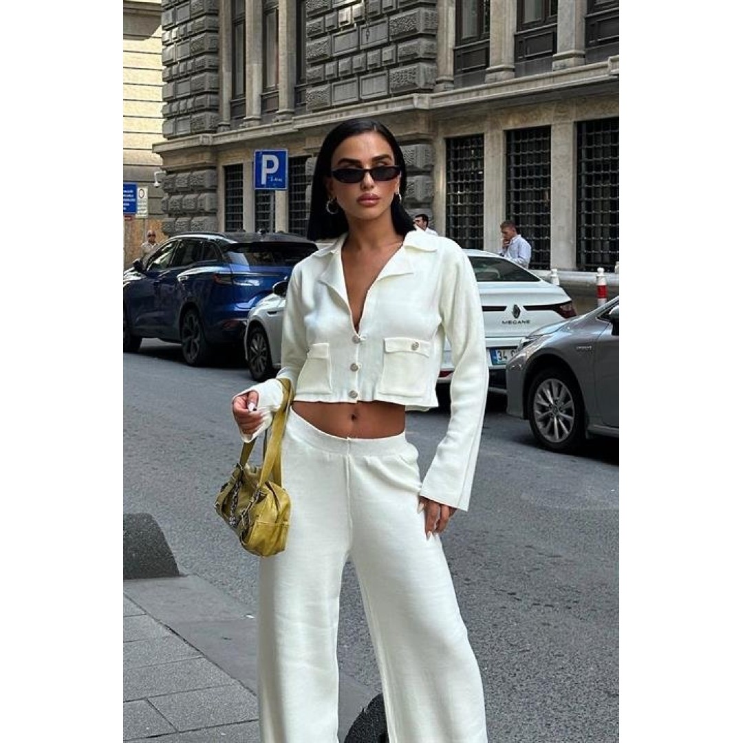 Nancy Kruveze Yaka Crop Takım 9954 - 25 155856 Nancy Kruveze Yaka Crop Takım 9954 - 25 155856