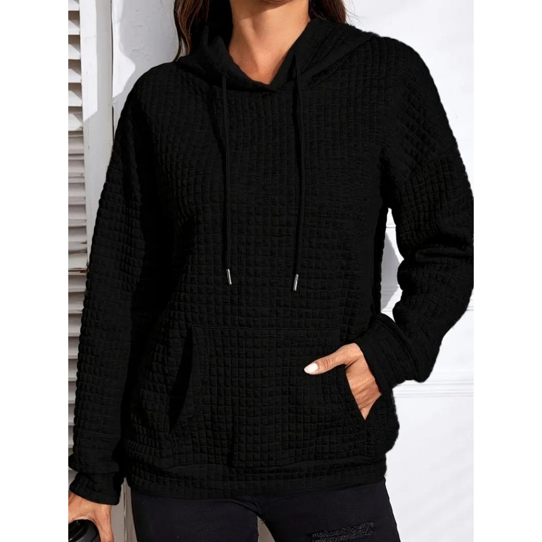 Kadın Uzun Kollu Kapşonlu Bağcıklı Cepli Capitone Sweatshirt 136198 Kadın Uzun Kollu Kapşonlu Bağcıklı Cepli Capitone Sweatshirt 136198