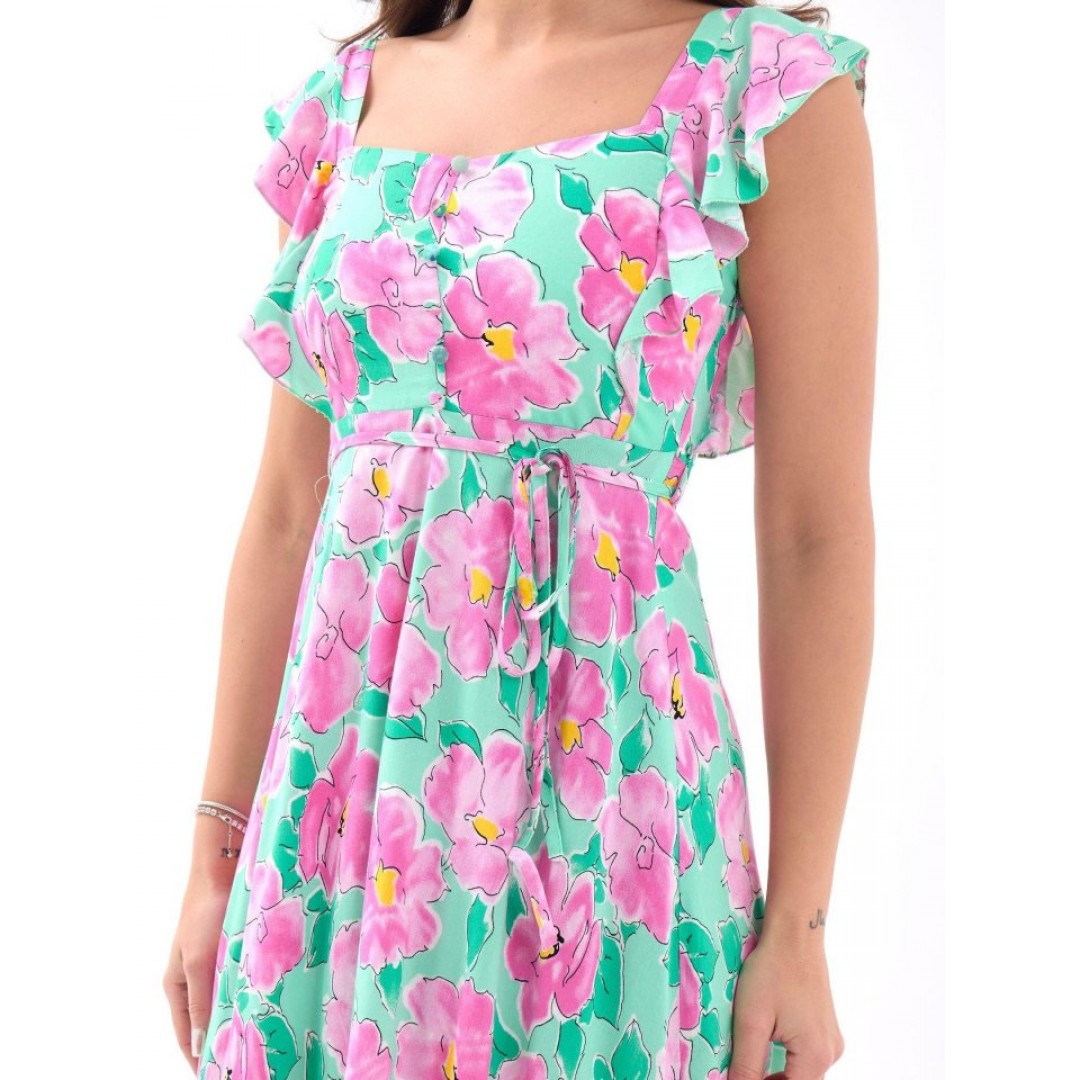 5370 ELBİSE-PEMBE GÜL DESEN 154674 5370 ELBİSE-PEMBE GÜL DESEN 154674