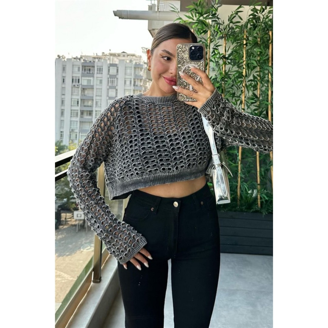 3958 TRİKO FİLE BOLERO-ANTRASİT