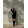 Kadın Uzun Kollu Kruvaze Yaka Krep Mini Boy Elbise - 135254 Kadın Uzun Kollu Kruvaze Yaka Krep Mini Boy Elbise - 135254
