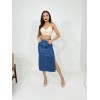 6900 SLIPPED MIDI SKIRT-MAVİ 143321