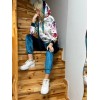 Kadın Kadife Kumaş Uzun Kollu Kapüşon Detay çiçek Baskılı Sweat Ve Pantolon Ikili Takım 140469 Kadın Kadife Kumaş Uzun Kollu Kapüşon Detay çiçek Baskılı Sweat Ve Pantolon Ikili Takım 140469