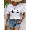 Kadın Kısa Kollu Bisiklet Yaka Göz Baskılı Süprem T-shirt 157312 Kadın Kısa Kollu Bisiklet Yaka Göz Baskılı Süprem T-shirt 157312