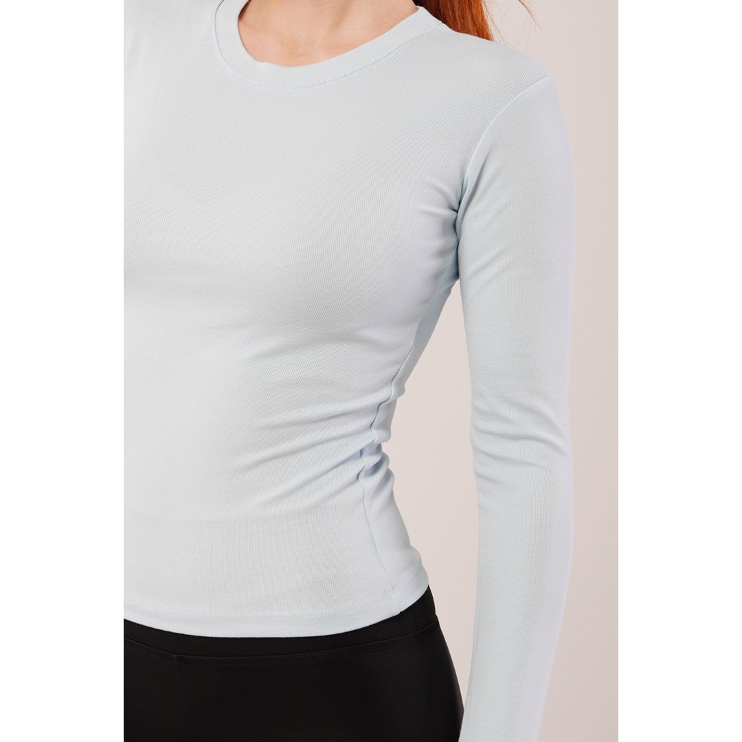 Uzun Kollu Basic Bebe Mavisi Bluz - 147403 Uzun Kollu Basic Bebe Mavisi Bluz - 147403