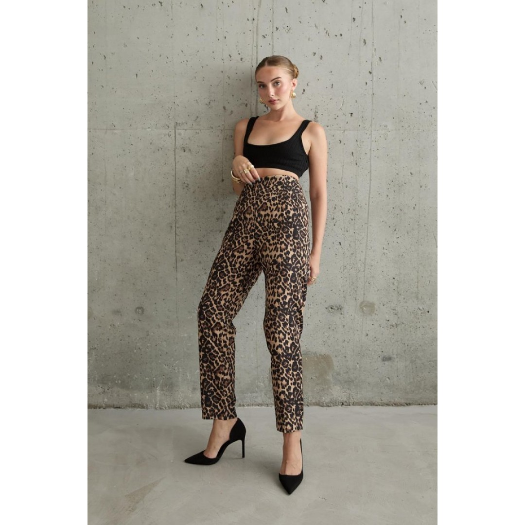 Leopar Desenli Kumaş Pantolon 153845 Leopar Desenli Kumaş Pantolon 153845