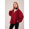 Basic Oversize Bordo Gömlek - 147351 Basic Oversize Bordo Gömlek - 147351