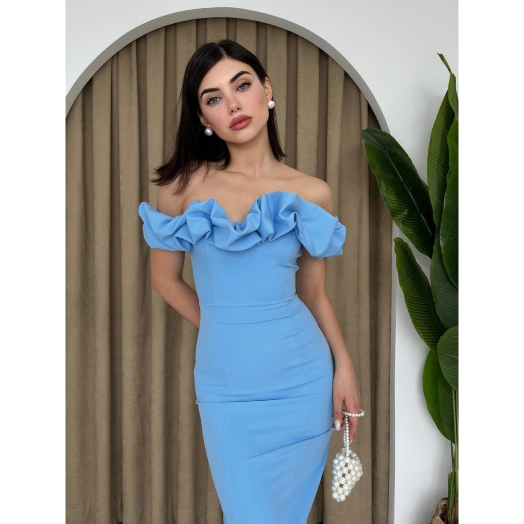 Popi Madonna Yaka Kalem Elbise