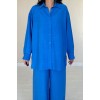 Saks Alice Gömlek Ve Bol Kesim Pantolon Takım 148479 Saks Alice Gömlek Ve Bol Kesim Pantolon Takım 148479