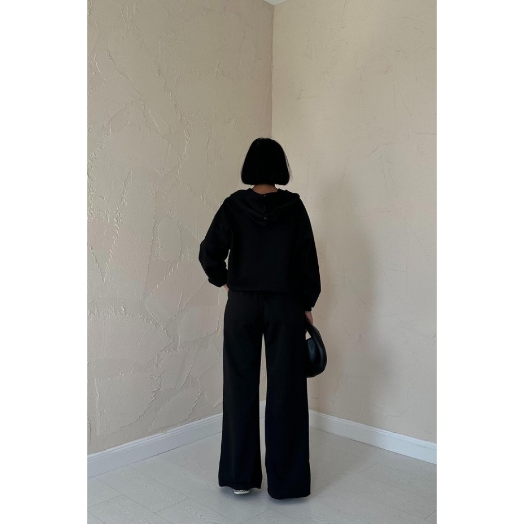 Siyah Beli Lastikli Ceket Ve Pantolon Takım - 153508 Siyah Beli Lastikli Ceket Ve Pantolon Takım - 153508