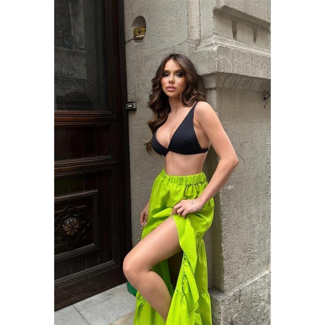 Audrey Fıfrlı Yırtmaç Detay Etek 4037 155227