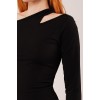 Omuz Dekolte Detaylı Siyah Bluz 147553 Omuz Dekolte Detaylı Siyah Bluz 147553