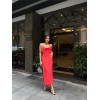 ASKILI SATEN ELBİSE İKİ YAN YIRTMAÇLI - Mercan - 152042 ASKILI SATEN ELBİSE İKİ YAN YIRTMAÇLI - Mercan - 152042