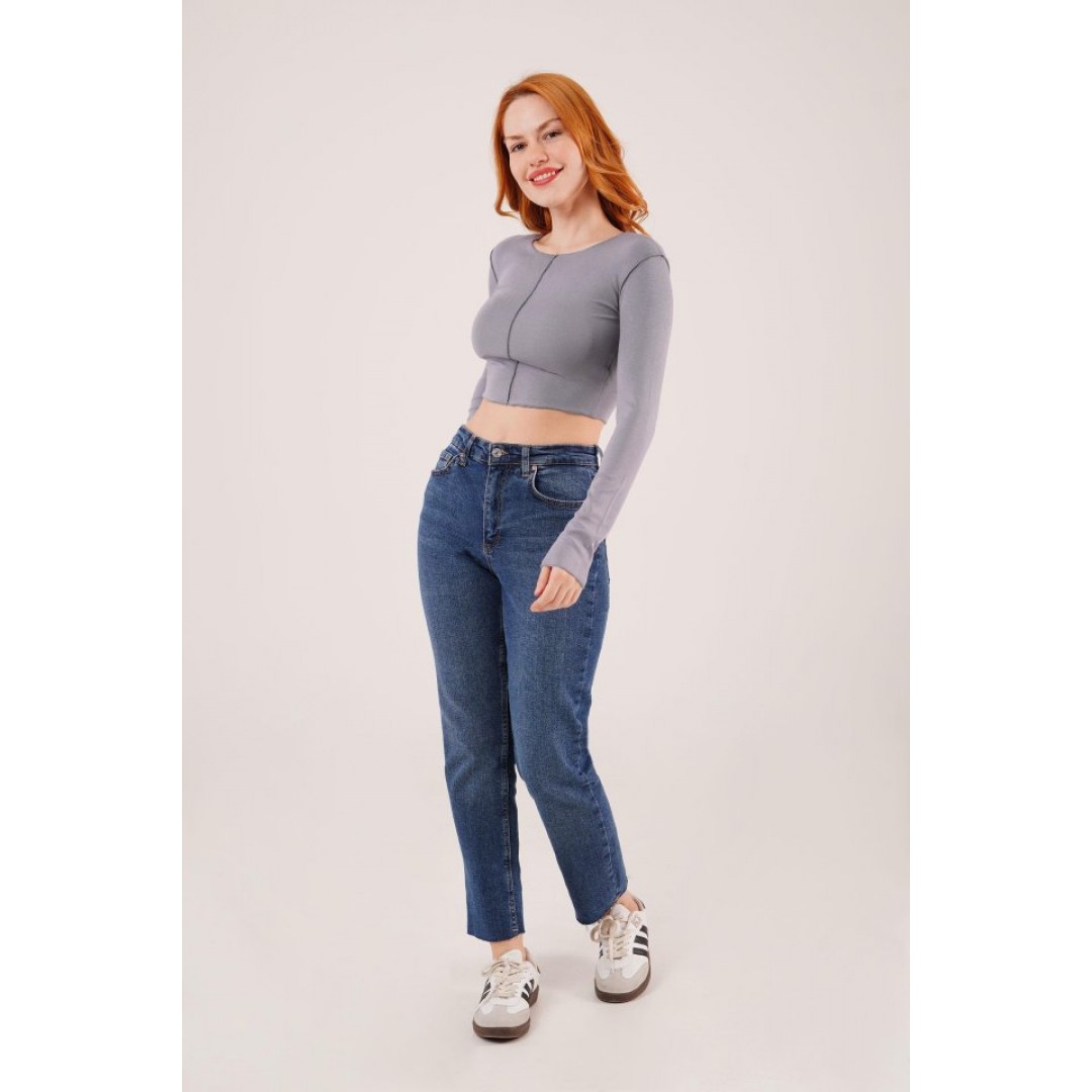 Ters Dikişli Basic Antrasit Body Bluz 148080 Ters Dikişli Basic Antrasit Body Bluz 148080