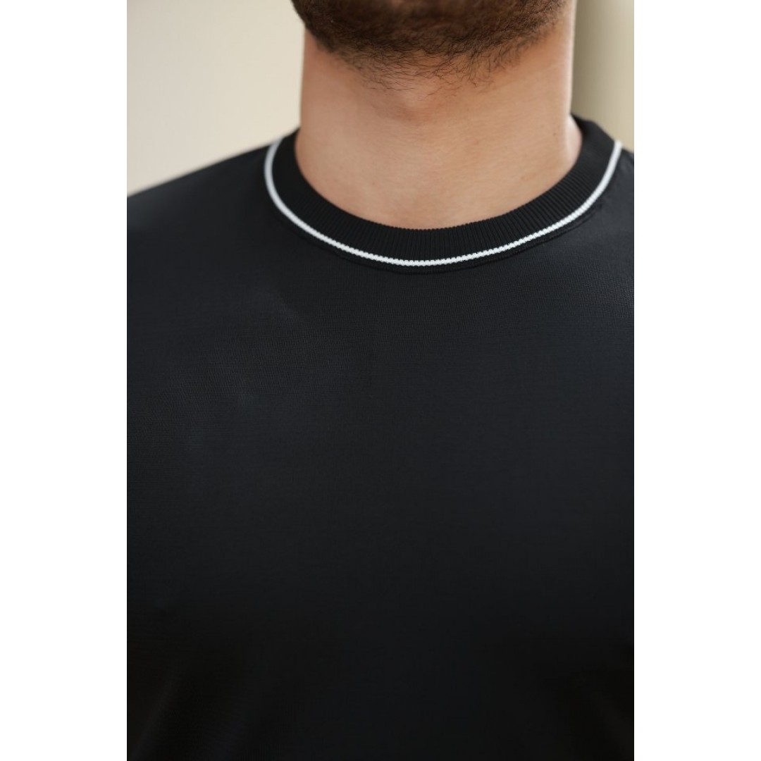 Erkek Bisiklet Yaka Ribanalı Kısa Kollu Tshirt - 159176 Erkek Bisiklet Yaka Ribanalı Kısa Kollu Tshirt - 159176