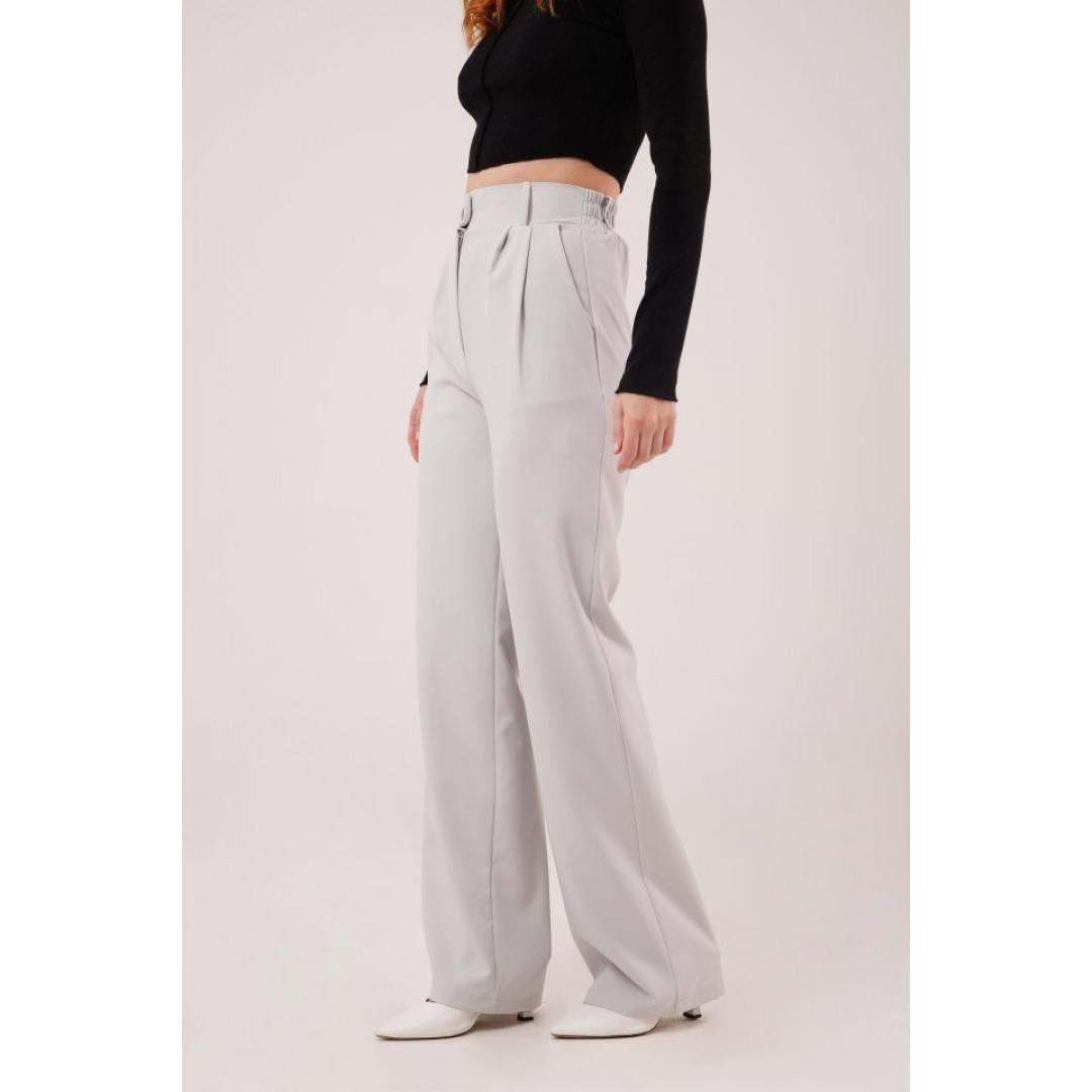 Bol Paça Piliseli Gri Pantolon 148069 Bol Paça Piliseli Gri Pantolon 148069