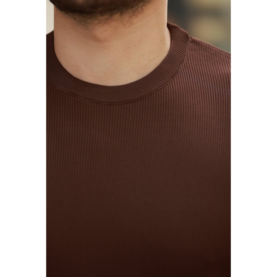 Erkek Bisiklet Yaka Jakarlı Kısa Kollu Tshirt - 159172 Erkek Bisiklet Yaka Jakarlı Kısa Kollu Tshirt - 159172