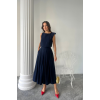 KETEN KOLSUZ BLUZ - MAXİ ETEK TAKIM - Lacivert 161851 KETEN KOLSUZ BLUZ - MAXİ ETEK TAKIM - Lacivert 161851
