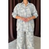 Mavi Leopar Desenli Ceket Ve Pantolon Keten Takım 149010 Mavi Leopar Desenli Ceket Ve Pantolon Keten Takım 149010