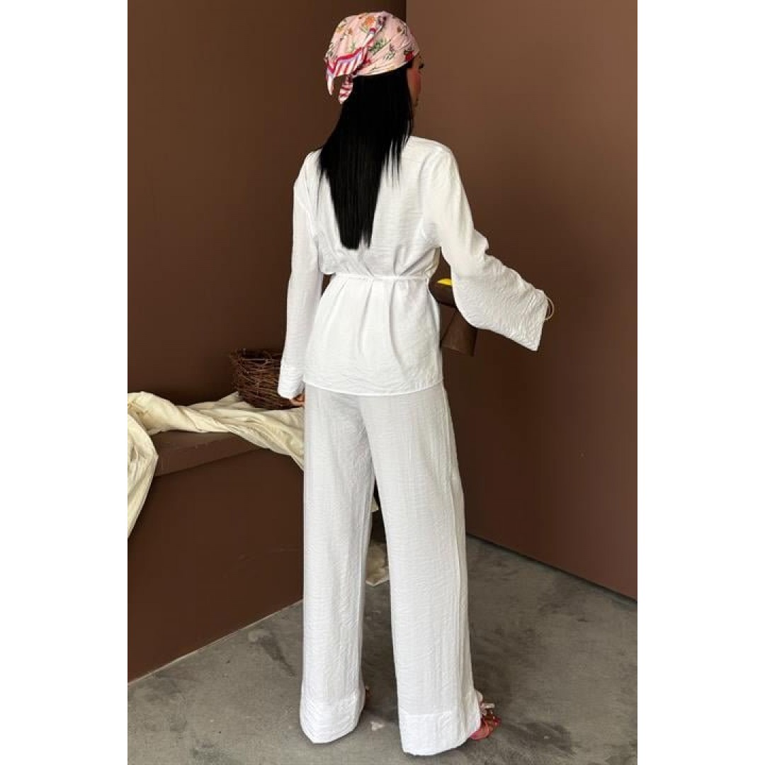 Kruvaze Model Klasik Pantolonlu Çupra Keten Takım 10191 159446 Kruvaze Model Klasik Pantolonlu Çupra Keten Takım 10191 159446