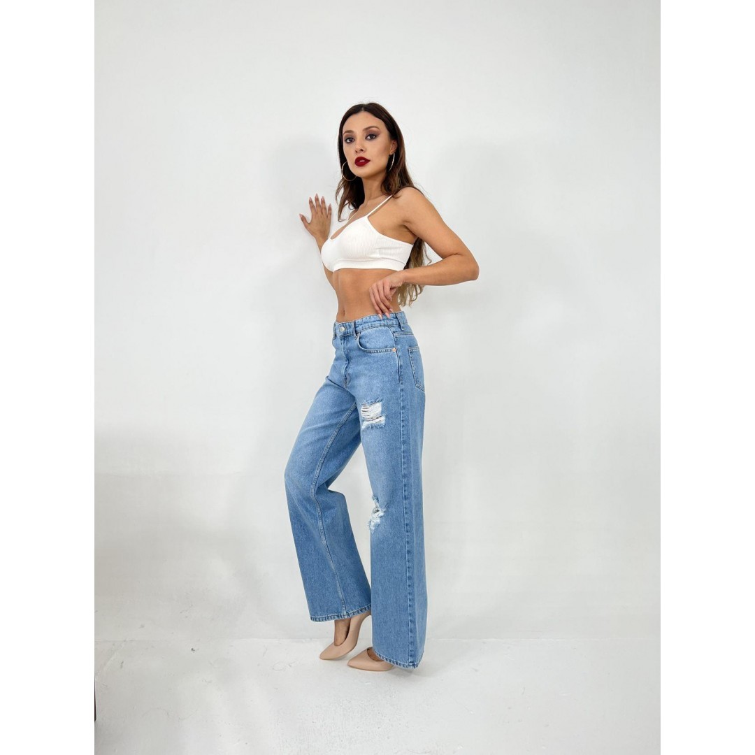 6796 DENİM LOW WAİST BOO-MAVİ - 143119