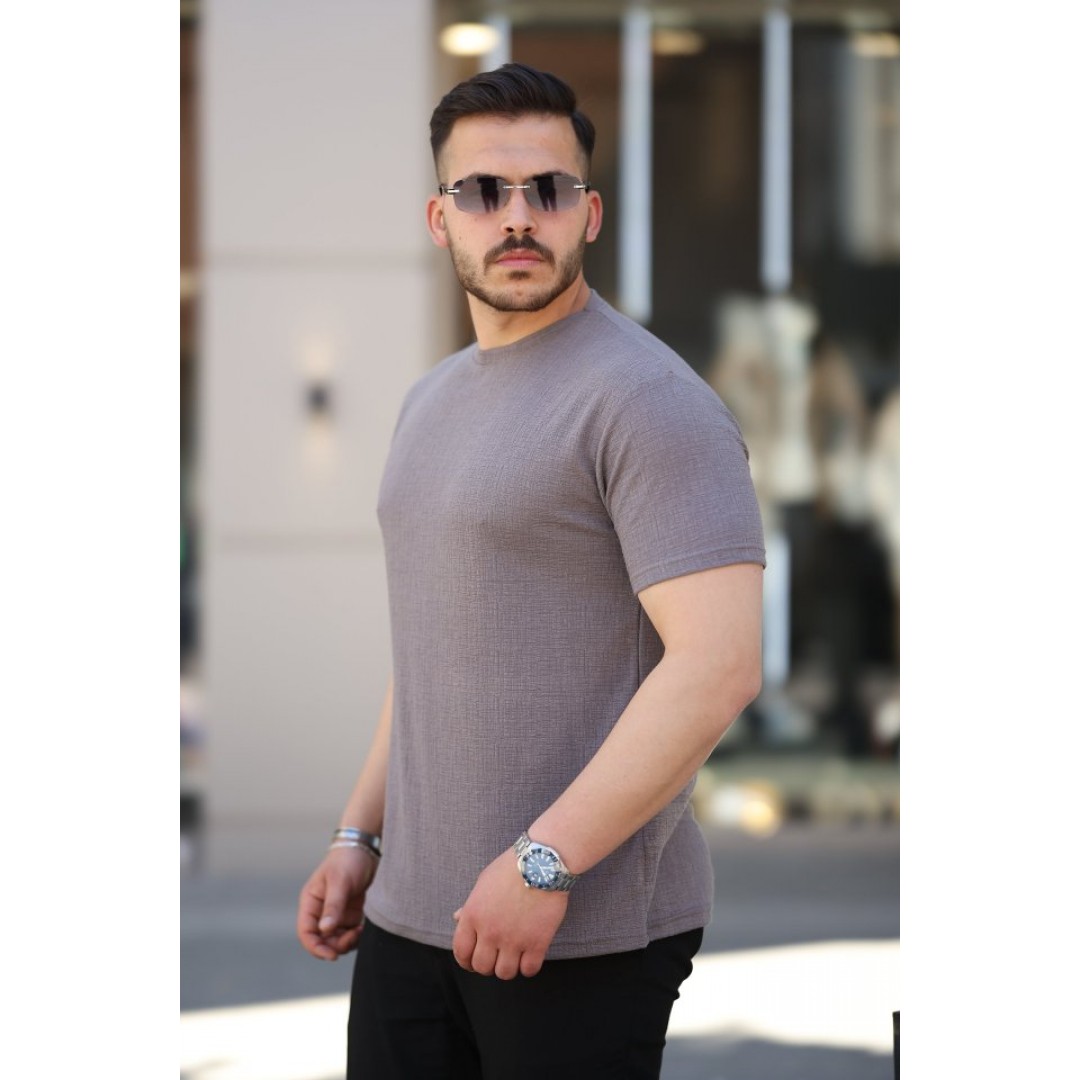 Erkek Ağaç Kabuğu Desenli Kısa Kollu T-shirt - 161248 Erkek Ağaç Kabuğu Desenli Kısa Kollu T-shirt - 161248