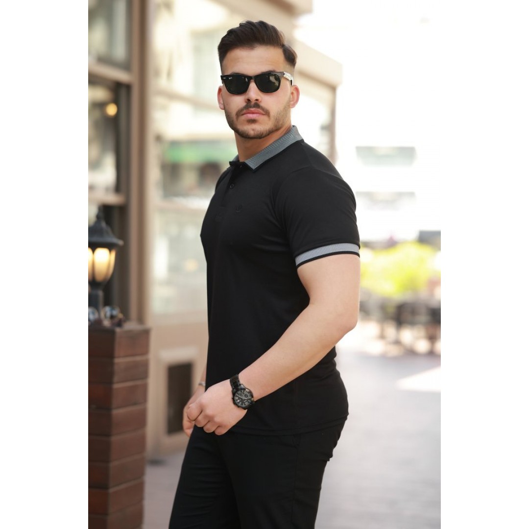 Erkek Yakalı Kagi Kumaş Kısa Kollu T-shirt 160902 Erkek Yakalı Kagi Kumaş Kısa Kollu T-shirt 160902
