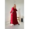 Bordo Bisiklet Yaka Elbise - 153037 Bordo Bisiklet Yaka Elbise - 153037
