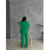 OMUZ MİDYE SIRALI BLUZ - PAÇA PENSLİ PANTOLON TAKIM - Yeşil 152487 OMUZ MİDYE SIRALI BLUZ - PAÇA PENSLİ PANTOLON TAKIM - Yeşil 152487