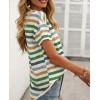 Kadın Kısa Kollu V Yaka çizgili Süprem T-shirt 162371 Kadın Kısa Kollu V Yaka çizgili Süprem T-shirt 162371