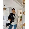 Kadın Uzun Kollu Kapşonlu Bağcıklı Kedi Desenli şardonlu Dalgıç Bluz - 134701 Kadın Uzun Kollu Kapşonlu Bağcıklı Kedi Desenli şardonlu Dalgıç Bluz - 134701